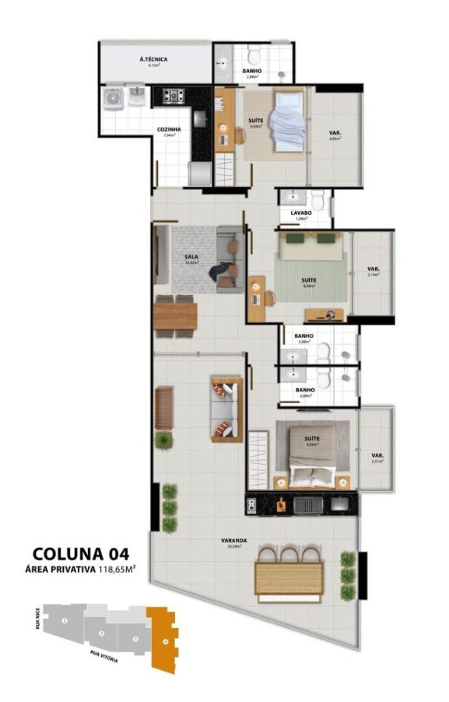 Apartamento com 3 quartos e vista para o mar na Praia do Morro — foto 49