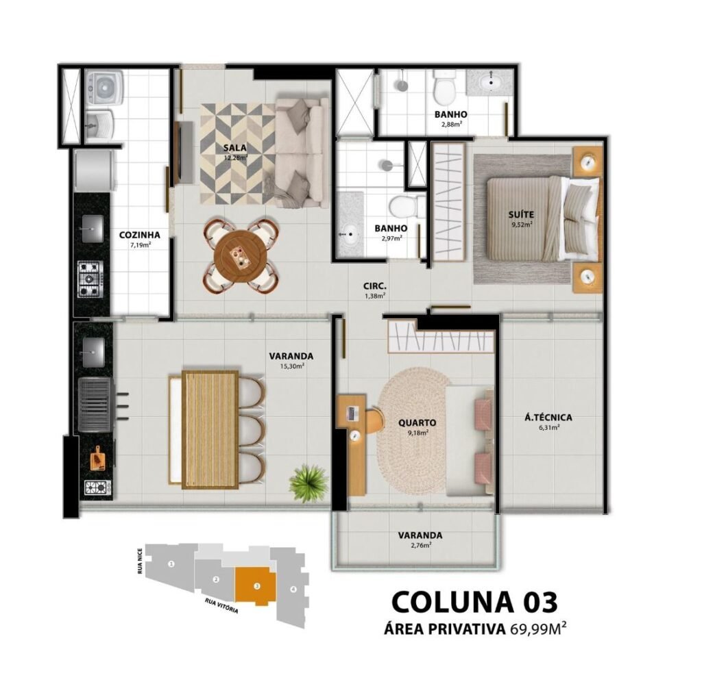 Apartamento com 3 quartos e vista para o mar na Praia do Morro — foto 50
