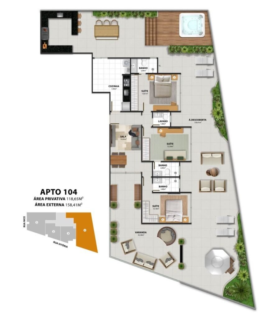 Apartamento com 3 quartos e vista para o mar na Praia do Morro — foto 53