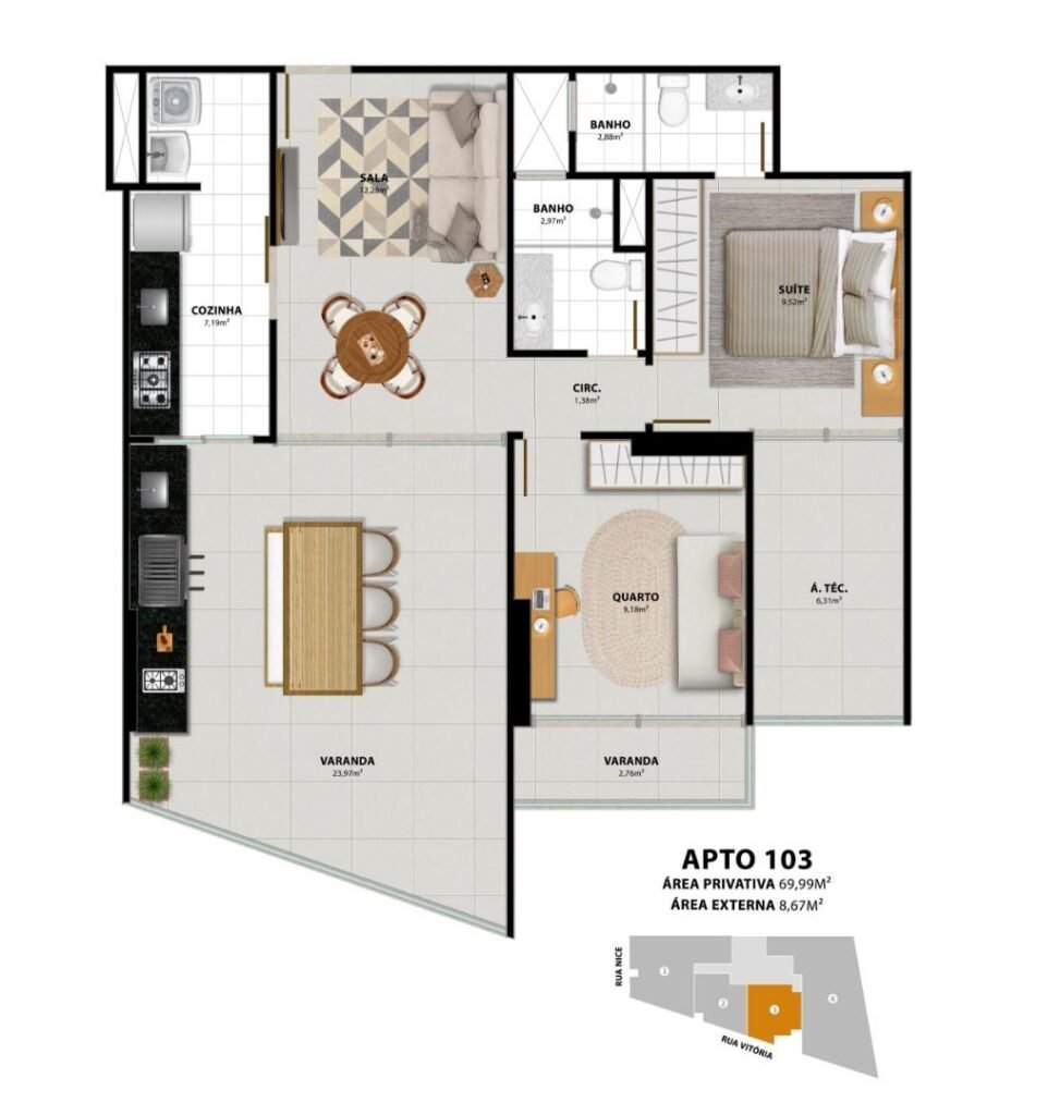 Apartamento com 3 quartos e vista para o mar na Praia do Morro — foto 54
