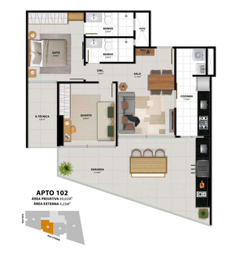 Apartamento com 3 quartos e vista para o mar na Praia do Morro — foto 55