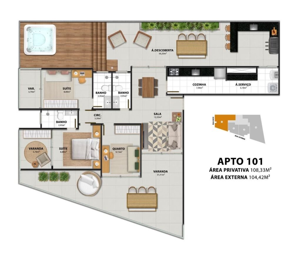 Apartamento com 3 quartos e vista para o mar na Praia do Morro — foto 56
